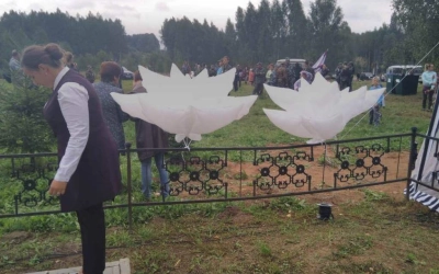 Перезахоронение останков советских воинов