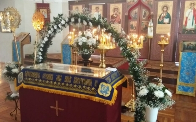 Божественная литургия в день празднования Успения Пресвятой Богородицы в Тихвинском храме г. Гагарин