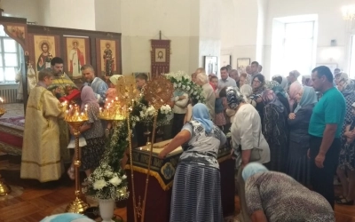 Божественная литургия в день празднования Успения Пресвятой Богородицы в Тихвинском храме г. Гагарин