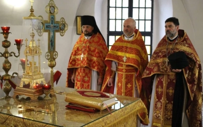 освящение престола Казанского храма города Гагарин в честь Священноисповедника Владимира Хираско