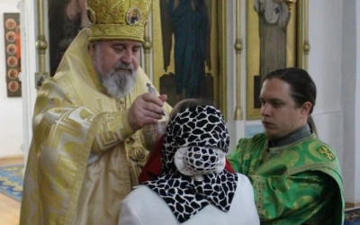 Божественная литургия в Свято-Троицком кафедральном соборе, в день памяти прпп. Сергия и Германа Вал