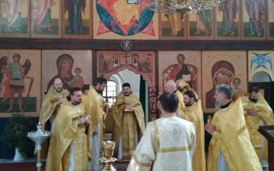 В храме Казанской иконы Божией Матери г. Гагарин состоялась Соборная Божественная литургия