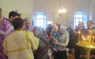 Божественная литургия в Тихвинском храме города Гагарин