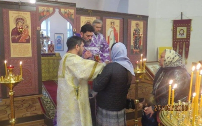 Божественная литургия в Тихвинском храме города Гагарин