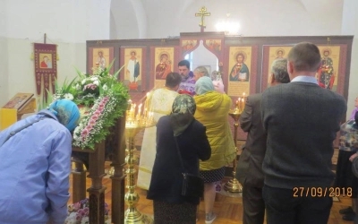 Божественная литургия в Тихвинском храме города Гагарин
