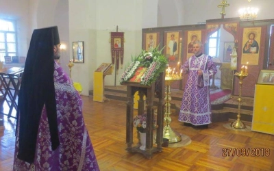 Божественная литургия в Тихвинском храме города Гагарин