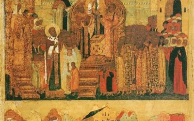 Божественная литургия в Тихвинском храме города Гагарин