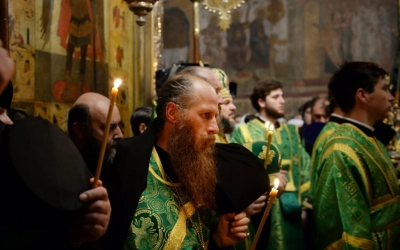 Епископ Сергий принял участие в вечернем богослужении, в канун дня преставления преподобного Сергия,