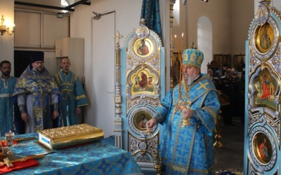 Епископ Сергий возглавил Божественную литургию в Спасо-Богородицком Одигитриевском женском монастыре