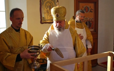 Преосвященный епископ Сергий, совершил великое освящение храма в честь Вознесения Господня