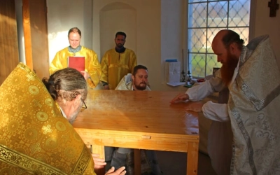 Преосвященный епископ Сергий, совершил великое освящение храма в честь Вознесения Господня