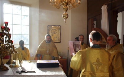 Преосвященный епископ Сергий, совершил великое освящение храма в честь Вознесения Господня