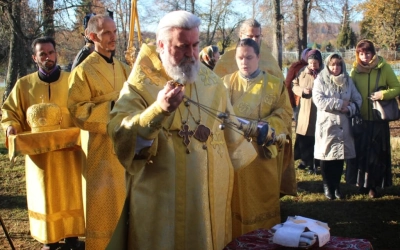 Преосвященный епископ Сергий, совершил великое освящение храма в честь Вознесения Господня
