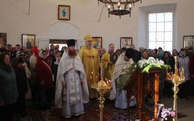 Преосвященный епископ Сергий, совершил великое освящение храма в честь Вознесения Господня