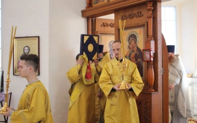 Преосвященный епископ Сергий, совершил великое освящение храма в честь Вознесения Господня