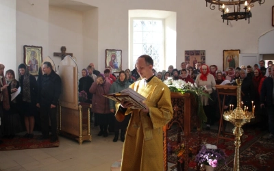 Преосвященный епископ Сергий, совершил великое освящение храма в честь Вознесения Господня