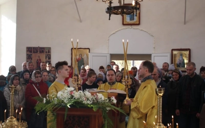 Преосвященный епископ Сергий, совершил великое освящение храма в честь Вознесения Господня