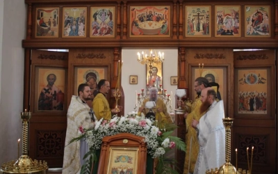 Преосвященный епископ Сергий, совершил великое освящение храма в честь Вознесения Господня