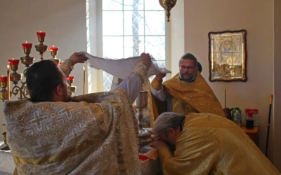 Преосвященный епископ Сергий, совершил великое освящение храма в честь Вознесения Господня