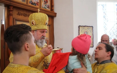 Преосвященный епископ Сергий, совершил великое освящение храма в честь Вознесения Господня