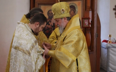 Преосвященный епископ Сергий, совершил великое освящение храма в честь Вознесения Господня