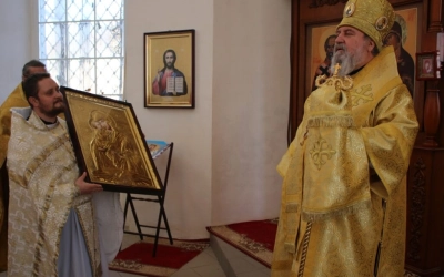 Преосвященный епископ Сергий, совершил великое освящение храма в честь Вознесения Господня