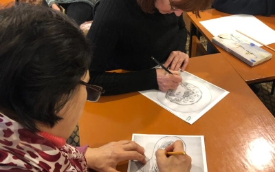 первое занятие по иконописи и золотному шитью