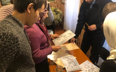 первое занятие по иконописи и золотному шитью