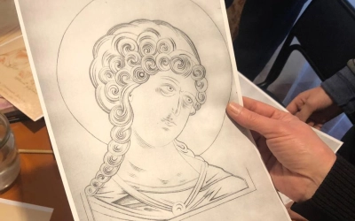 первое занятие по иконописи и золотному шитью