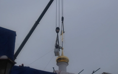 освящение и установка накупольных крестов Благовещенского собора