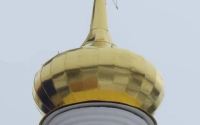 освящение и установка накупольных крестов Благовещенского собора