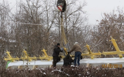 освящение и установка накупольных крестов Благовещенского собора