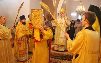 Праздничная Божественная литургия в Свято-Троицком кафедральном соборе г. Вязьма