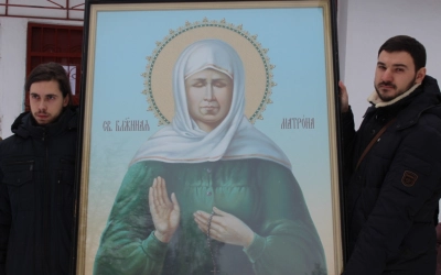 ковчег с мощами Матроны Московской отбыл из храма Благовещения Пресвятой Богородицы