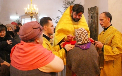 Божественная литургия в навечерие Рождества Христова (Рождественский сочельник), в Неделю Святых Оте