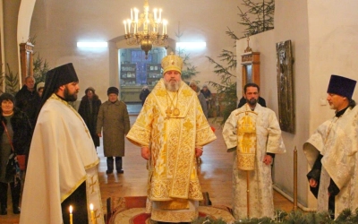 Епископ Сергий возглавил Великую вечерню в Свято-Троицком кафедральном соборе г. Вязьма