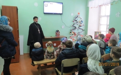 Детская Рождественская Литургия в Тихвинском храме г. Гагарин