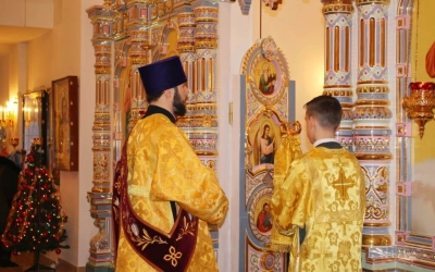 праздник Обрезания Господня, день памяти святителя Василия Великого, в Свято-Георгиевском соборе гор