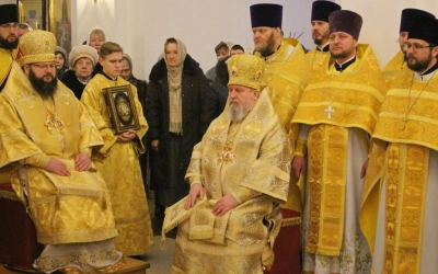 праздник Обрезания Господня, день памяти святителя Василия Великого, в Свято-Георгиевском соборе гор