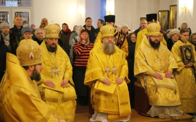 праздник Обрезания Господня, день памяти святителя Василия Великого, в Свято-Георгиевском соборе гор