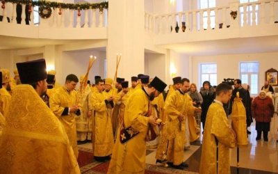 праздник Обрезания Господня, день памяти святителя Василия Великого, в Свято-Георгиевском соборе гор