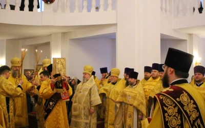 праздник Обрезания Господня, день памяти святителя Василия Великого, в Свято-Георгиевском соборе гор