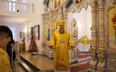 праздник Обрезания Господня, день памяти святителя Василия Великого, в Свято-Георгиевском соборе гор