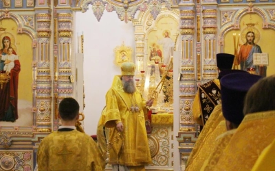 праздник Обрезания Господня, день памяти святителя Василия Великого, в Свято-Георгиевском соборе гор