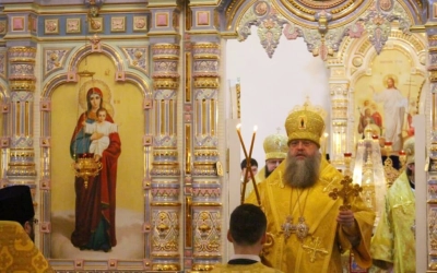 праздник Обрезания Господня, день памяти святителя Василия Великого, в Свято-Георгиевском соборе гор