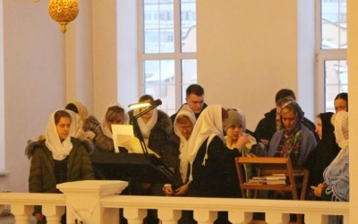 праздник Обрезания Господня, день памяти святителя Василия Великого, в Свято-Георгиевском соборе гор