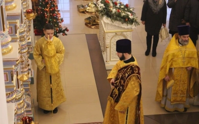 праздник Обрезания Господня, день памяти святителя Василия Великого, в Свято-Георгиевском соборе гор