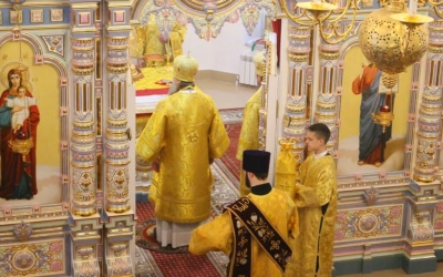 праздник Обрезания Господня, день памяти святителя Василия Великого, в Свято-Георгиевском соборе гор