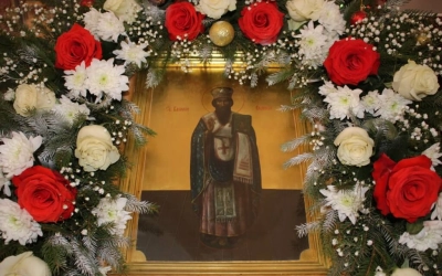 праздник Обрезания Господня, день памяти святителя Василия Великого, в Свято-Георгиевском соборе гор