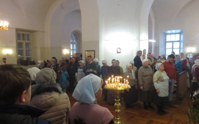 Великое водоосвящение в Тихвинском храме г. Гагарин